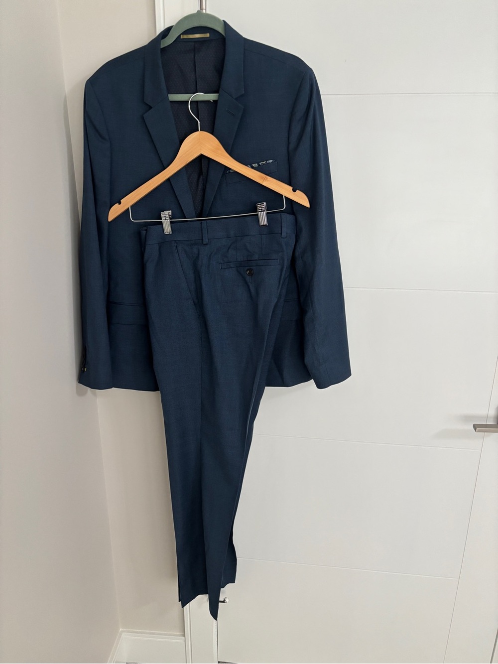 RW&CO Men’s Slim Fit Suit – Blue – Blazer & Pants – 33x32 Pants